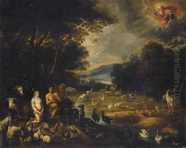 Original Sin With The Expulsion From Eden Oil Painting by Willem van Herp the Elder