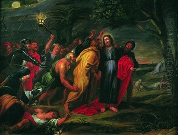 L'arrestation Du Christ Oil Painting by Willem van Herp the Elder