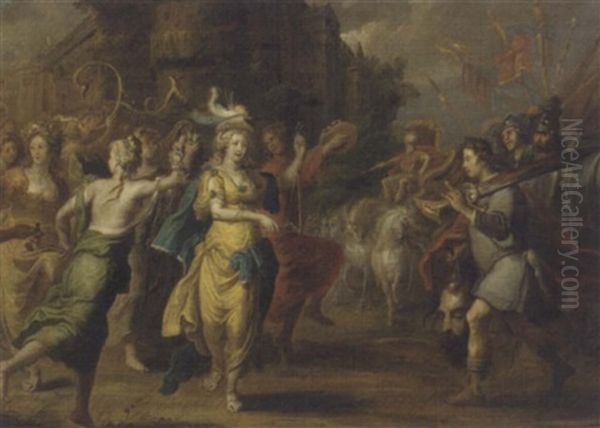 The Triumph Of David Oil Painting by Willem van Herp the Elder