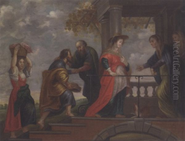 The Visitation Oil Painting by Willem van Herp the Elder