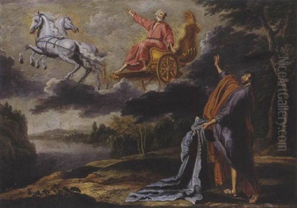 Elie Et Le Chariot De Feu Oil Painting by Willem van Herp the Elder