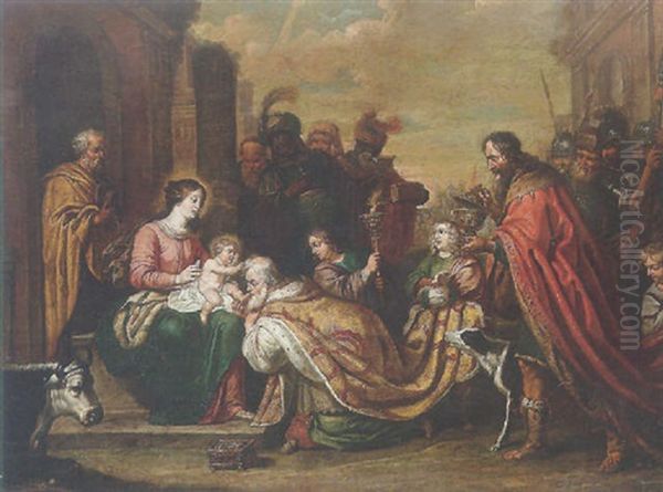 The Adoration Of The Magi Oil Painting by Willem van Herp the Elder