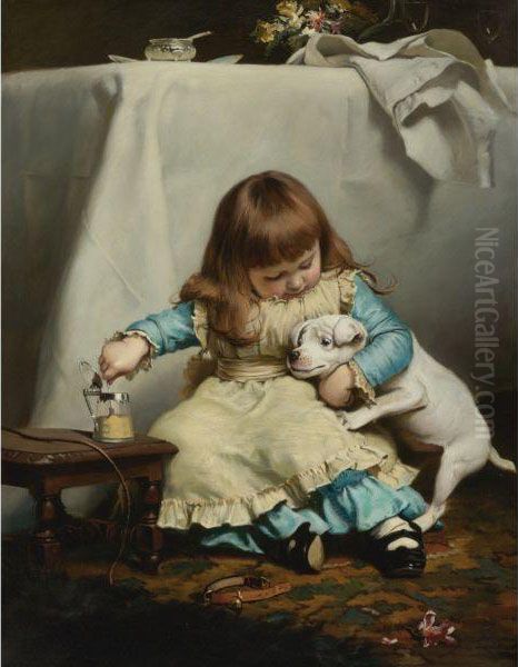 Once Bit, Twice Shy Oil Painting by Charles Burton Barber