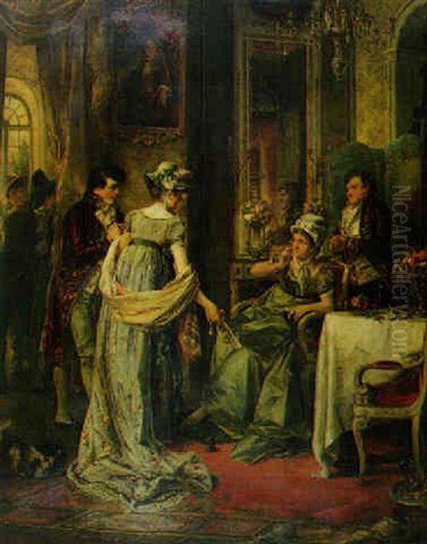 The Suitor's Introduction Oil Painting by Carl Herpfer