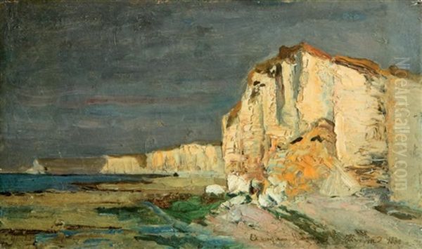 Falaises De Yport Oil Painting by Leon Pierre Herpin