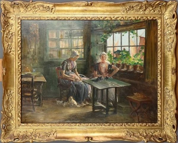 Scene D'interieur Oil Painting by Lievin Herremans