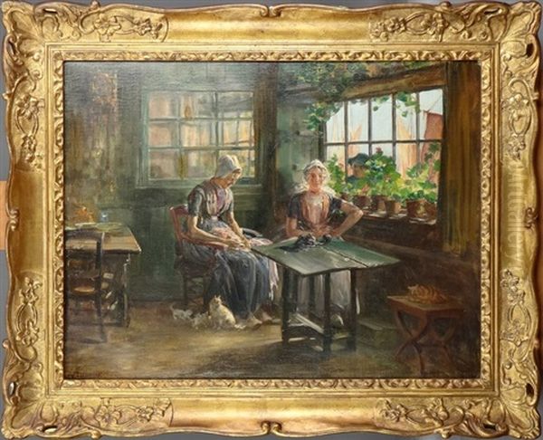 Scene D'interieur Oil Painting by Lievin Herremans