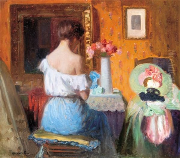 In The Boudoir Oil Painting by Cesar Herrer