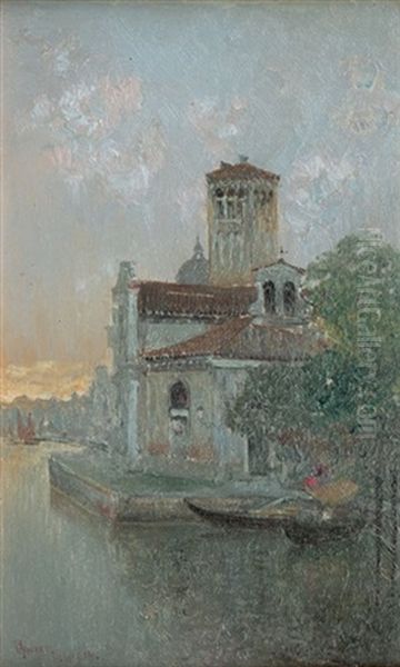 Abendstimmung Am Canale Grande In Venedig Oil Painting by Cesar Herrer