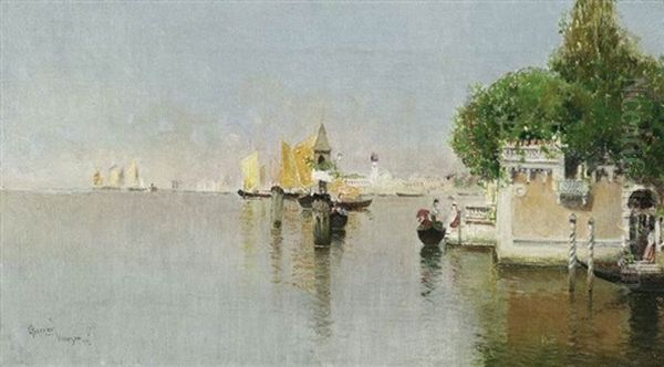 In Der Lagune Von Venedig Oil Painting by Cesar Herrer