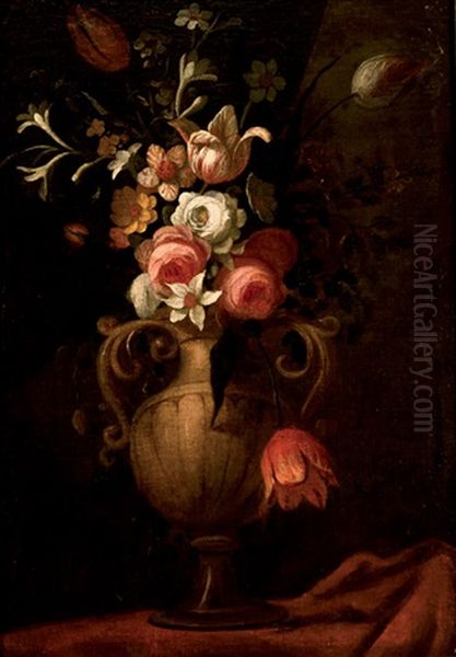 Floreros (pair) Oil Painting by Francisco Herrera The Elder