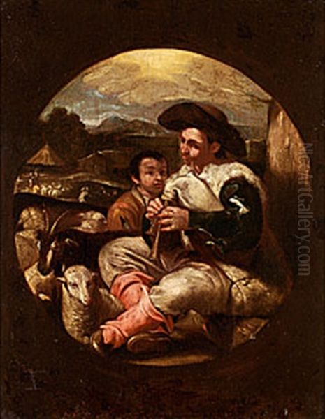 Faraherde Med Sackpipa Oil Painting by Francisco Herrera The Elder