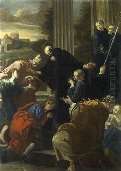 Un Saint Dominicain Accomplissant Des Miracles Oil Painting by Francisco Herrera The Elder