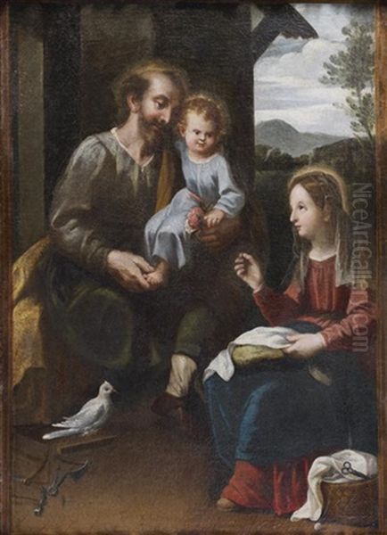 La Sainte Famille Oil Painting by Francisco (El Mozzo) Herrera the Younger