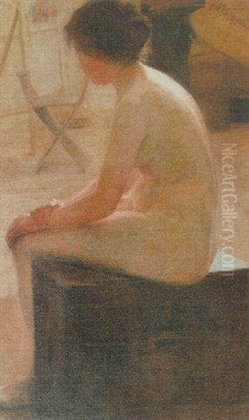 Modelo Femenino Desnudo Oil Painting by Carlos Maria Herrera