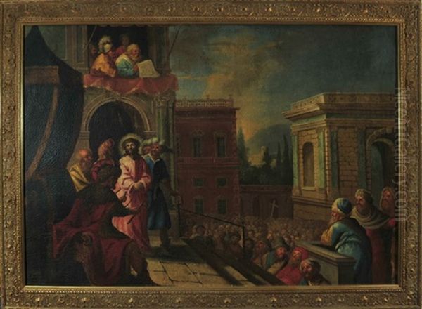 Ecce Homo - Christus Wird Von Pilatus Dem Volke Vorgefuhrt Oil Painting by Jacob Herreyns