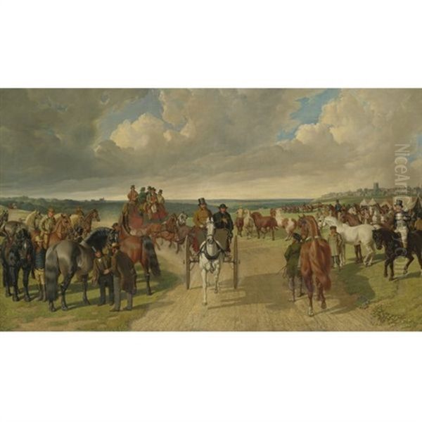 The Barnet Horse Fair Oil Painting by Benjamin Herring Jr.