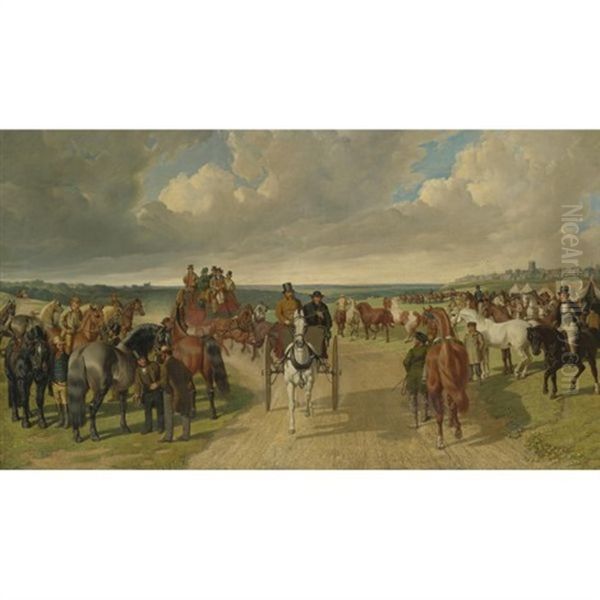 The Barnet Horse Fair Oil Painting by Benjamin Herring Jr.