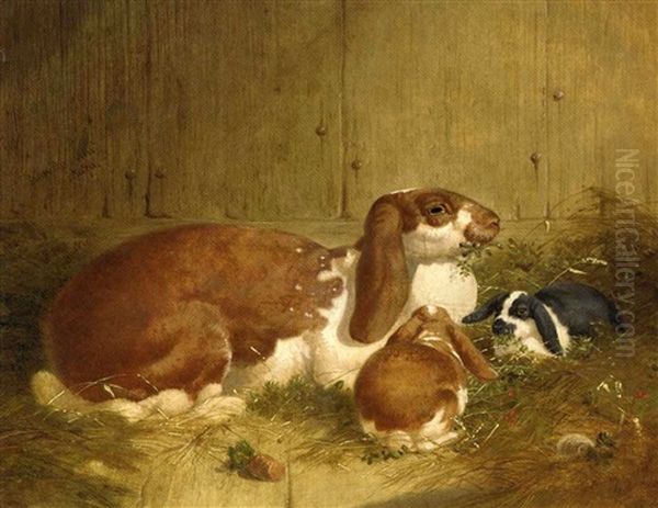 A Happy Family Oil Painting by Benjamin Herring Jr.