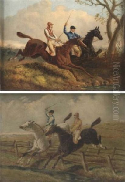 Steeplechasing Oil Painting by Benjamin Herring Jr.