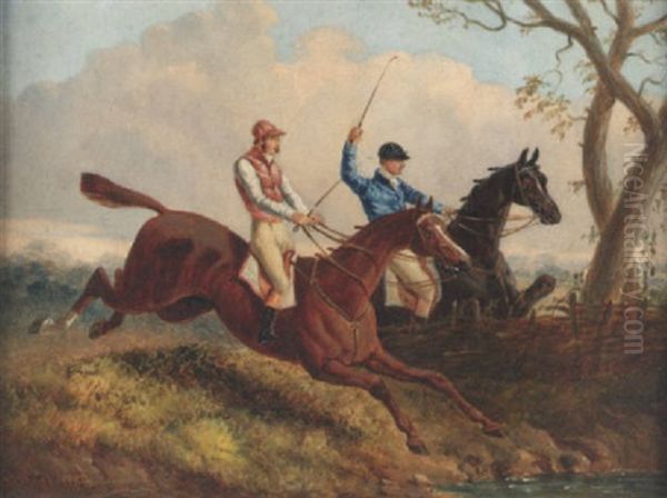 Steeplechasing Oil Painting by Benjamin Herring Jr.