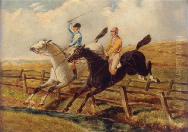 Steeplechasing Oil Painting by Benjamin Herring Jr.