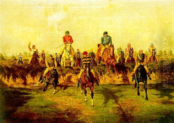 The Steeplechase Oil Painting by Benjamin Herring Jr.