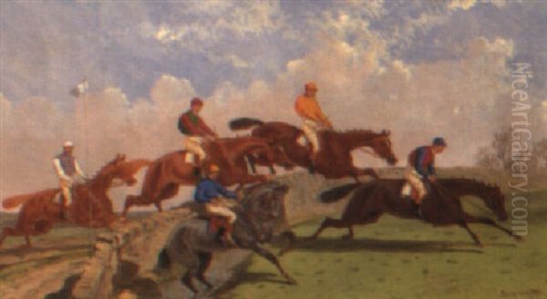 The Steeplechase Oil Painting by Benjamin Herring Jr.