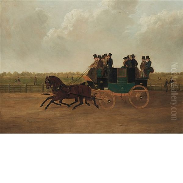 The Kennington To London Coach Oil Painting by Benjamin Herring Sr.