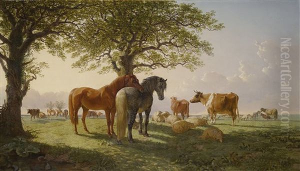 The Noonday Rest Oil Painting by John Frederick Herring the Elder