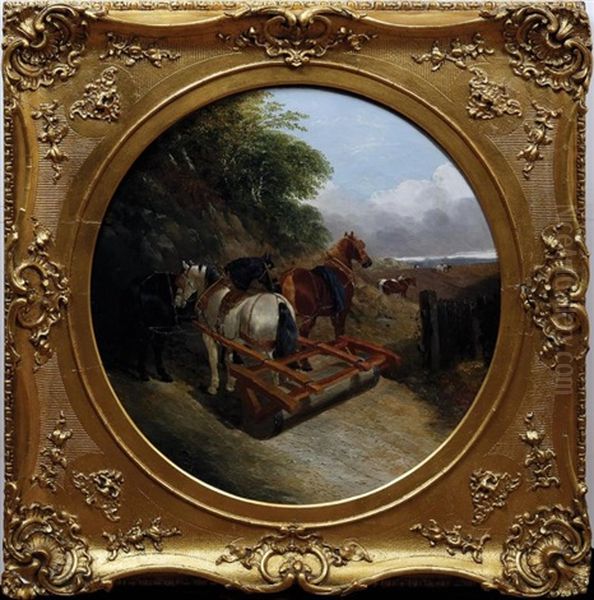 A Plough Team Oil Painting by John Frederick Herring the Younger