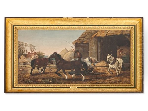 The Horse Mill Oil Painting by James Herring