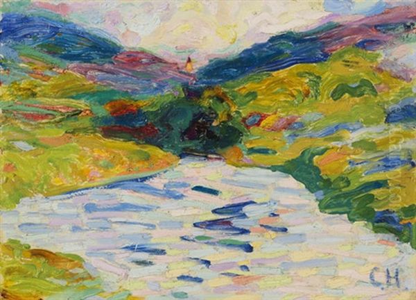 Landschaft Mit Flusslauf Oil Painting by Curt Herrmann