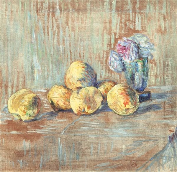 Still Life With Fruits Oil Painting by Curt Herrmann