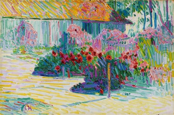 Garten Des Architekten Henry Van Der Velde In Weimar Oil Painting by Curt Herrmann