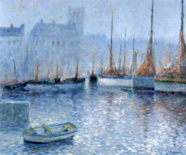 Port De Peche Par Temps De Brume Oil Painting by Ernst Herrmann