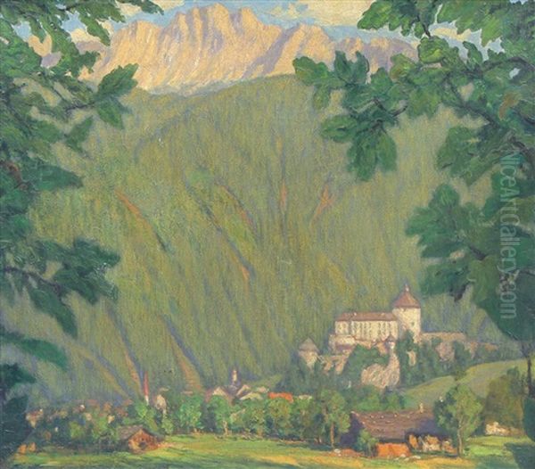 Kufstein Oil Painting by Frank S. Herrmann