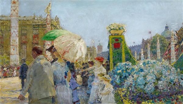 25jahriges Thronjubilaum Kaiser Wilhelms Ii. (.berlin, Am 16. Juni 1913) Oil Painting by Hans Herrmann