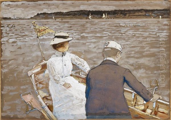 Boat Trip On The Wannsee Oil Painting by Hans Herrmann