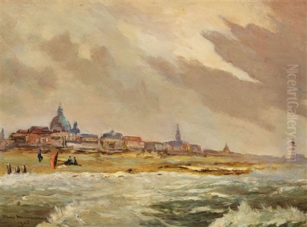 Strand Von Scheveningen Oil Painting by Hans Herrmann