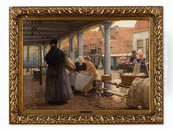 Dutch Fish Hall Oil Painting by Hans Herrmann