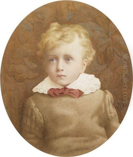 Portrait Of A Boy Oil Painting by Reginald Barber