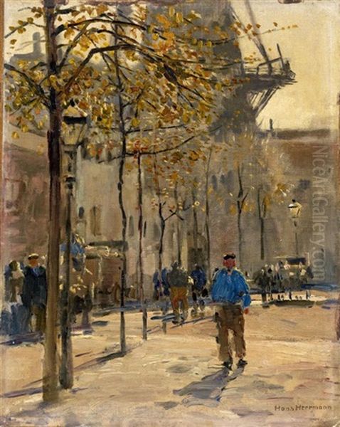 Windmuhle In Delft Oil Painting by Hans Herrmann