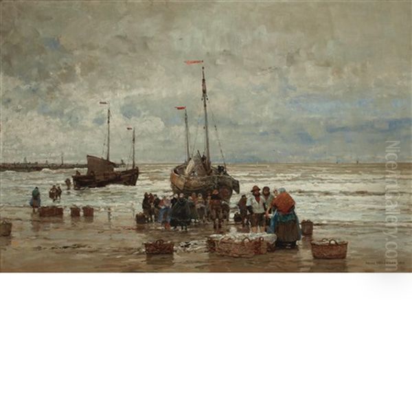 Strand Bei Blankenberghe Oil Painting by Hans Herrmann