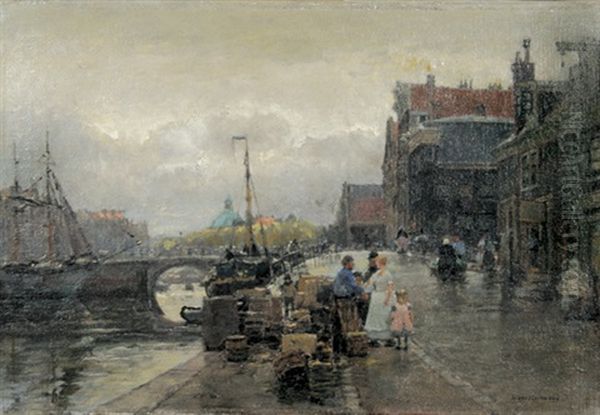 Prinsengracht In Amsterdam Mit Blick Auf Die Nikolauskirche Oil Painting by Hans Herrmann