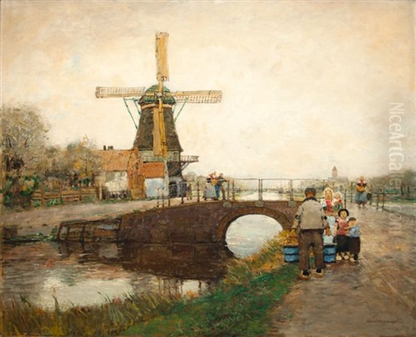 Muhle Bei Spakenburg Oil Painting by Hans Herrmann