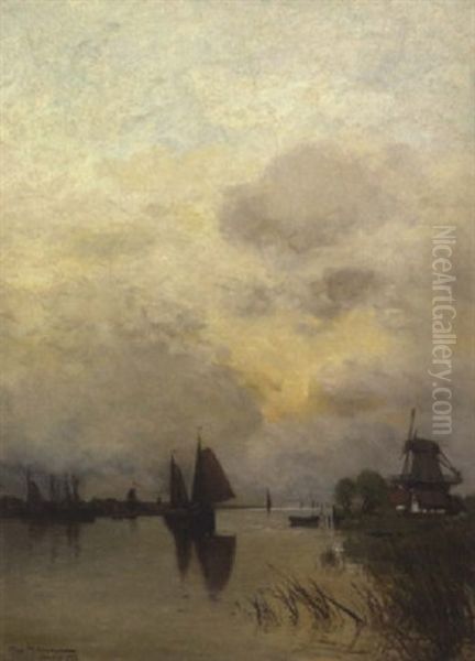 Motiv Am Niederrhein Oil Painting by Hans Herrmann