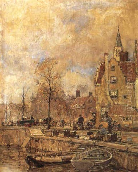 Fischerhafen In Vlissingen Oil Painting by Hans Herrmann