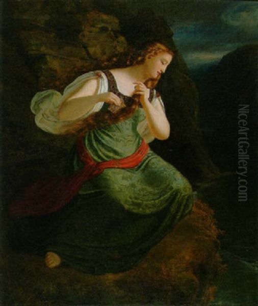 Die Lorelei Oil Painting by Karl Herrmann