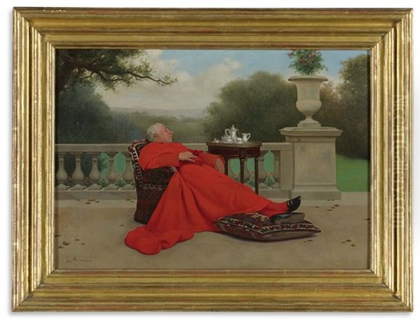 The Cardinal's Nap Oil Painting by Leo Herrmann